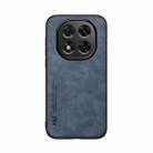 For Redmi Note 14 Pro+ 5G Skin Feel Magnetic Leather Back Phone Case(Blue) - 2