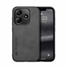For Redmi Note 14 5G Skin Feel Magnetic Leather Back Phone Case(Dark Grey) - 1