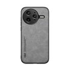 For Redmi K80 Pro Skin Feel Magnetic Leather Back Phone Case(Light Grey) - 2