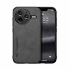 For Redmi K80 Pro Skin Feel Magnetic Leather Back Phone Case(Dark Grey) - 1