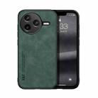 For Redmi K80 Skin Feel Magnetic Leather Back Phone Case(Green) - 1