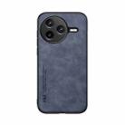 For Redmi K80 Skin Feel Magnetic Leather Back Phone Case(Blue) - 2