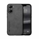 For Redmi Turbo 4 / Xiaomi Poco X7 Pro Skin Feel Magnetic Leather Back Phone Case(Dark Grey) - 1