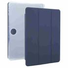 For OnePlus Pad 2 Tri-fold Clear TPU Smart Leather Tablet Case with Pen Slot(Dark Blue) - 1