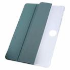 For OnePlus Pad 2 Tri-fold Clear TPU Smart Leather Tablet Case with Pen Slot(Dark Green) - 2