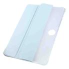 For OnePlus Pad 2 Tri-fold Clear TPU Smart Leather Tablet Case with Pen Slot(Ice Blue) - 2