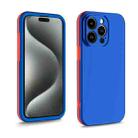 For iPhone 15 Pro Max Two Color Full Protective 3-in-1 Phone Case(Blue) - 1