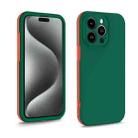 For iPhone 15 Pro Max Two Color Full Protective 3-in-1 Phone Case(Dark Green) - 1
