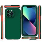 For iPhone 13 Pro Two Color Full Protective 3-in-1 Phone Case(Dark Green) - 2