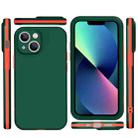 For iPhone 13 Two Color Full Protective 3-in-1 Phone Case(Dark Green) - 2