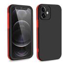 For iPhone 12 Two Color Full Protective 3-in-1 Phone Case(Black) - 1