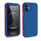 For iPhone 12 Two Color Full Protective 3-in-1 Phone Case(Blue) - 1