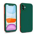 For iPhone 11 Two Color Full Protective 3-in-1 Phone Case(Dark Green) - 1