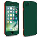 For iPhone 8 Plus / 7 Plus Two Color Full Protective 3-in-1 Phone Case(Dark Green) - 1