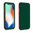 For iPhone XS / X Two Color Full Protective 3-in-1 Phone Case(Dark Green) - 1