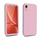 For iPhone XR Two Color Full Protective 3-in-1 Phone Case(Pink) - 1