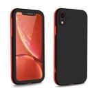 For iPhone XR Two Color Full Protective 3-in-1 Phone Case(Black) - 1