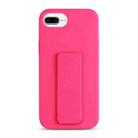 For iPhone 8 Plus / 7 Plus Liquid Silicone Holder Phone Case(Brilliant Pink) - 1