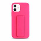 For iPhone 11 Liquid Silicone Holder Phone Case(Brilliant Pink) - 1