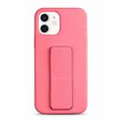 For iPhone 11 Liquid Silicone Holder Phone Case(Rose Pink) - 1