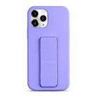 For iPhone 11 Pro Liquid Silicone Holder Phone Case(Light Purple) - 1