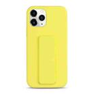 For iPhone 11 Pro Liquid Silicone Holder Phone Case(Yellow) - 1