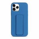 For iPhone 11 Pro Liquid Silicone Holder Phone Case(Navy Blue) - 1