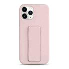 For iPhone 11 Pro Liquid Silicone Holder Phone Case(Sand Pink) - 1