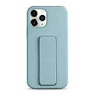 For iPhone 11 Pro Liquid Silicone Holder Phone Case(Sky Blue) - 1