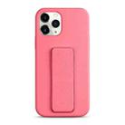 For iPhone 11 Pro Liquid Silicone Holder Phone Case(Rose Pink) - 1