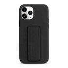 For iPhone 11 Pro Max Liquid Silicone Holder Phone Case(Black) - 1