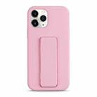 For iPhone 11 Pro Max Liquid Silicone Holder Phone Case(Pink) - 1