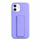 For iPhone 12 Liquid Silicone Holder Phone Case(Light Purple) - 1