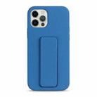 For iPhone 12 Pro Liquid Silicone Holder Phone Case(Navy Blue) - 1