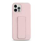 For iPhone 12 Pro Liquid Silicone Holder Phone Case(Sand Pink) - 1