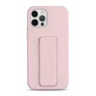 For iPhone 12 Pro Max Liquid Silicone Holder Phone Case(Sand Pink) - 1