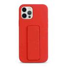 For iPhone 12 Pro Max Liquid Silicone Holder Phone Case(Red) - 1