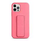 For iPhone 12 Pro Max Liquid Silicone Holder Phone Case(Rose Pink) - 1