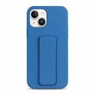 For iPhone 13 Liquid Silicone Holder Phone Case(Navy Blue) - 1