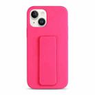 For iPhone 13 Liquid Silicone Holder Phone Case(Brilliant Pink) - 1