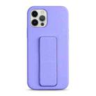 For iPhone 13 Pro Max Liquid Silicone Holder Phone Case(Light Purple) - 1