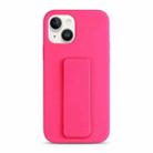 For iPhone 14 Liquid Silicone Holder Phone Case(Brilliant Pink) - 1