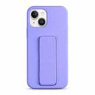 For iPhone 14 Plus Liquid Silicone Holder Phone Case(Light Purple) - 1