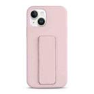 For iPhone 14 Plus Liquid Silicone Holder Phone Case(Sand Pink) - 1