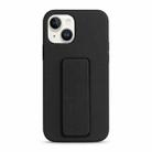 For iPhone 14 Plus Liquid Silicone Holder Phone Case(Black) - 1