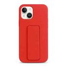 For iPhone 14 Plus Liquid Silicone Holder Phone Case(Red) - 1