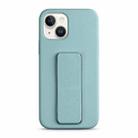 For iPhone 14 Plus Liquid Silicone Holder Phone Case(Sky Blue) - 1