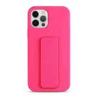 For iPhone 14 Pro Liquid Silicone Holder Phone Case(Brilliant Pink) - 1
