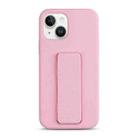 For iPhone 15 Liquid Silicone Holder Phone Case(Pink) - 1
