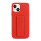 For iPhone 15 Liquid Silicone Holder Phone Case(Red) - 1